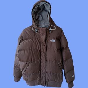 The North Face Brown TNF 550 Puffer Down Insulated Jacket Large EUC
